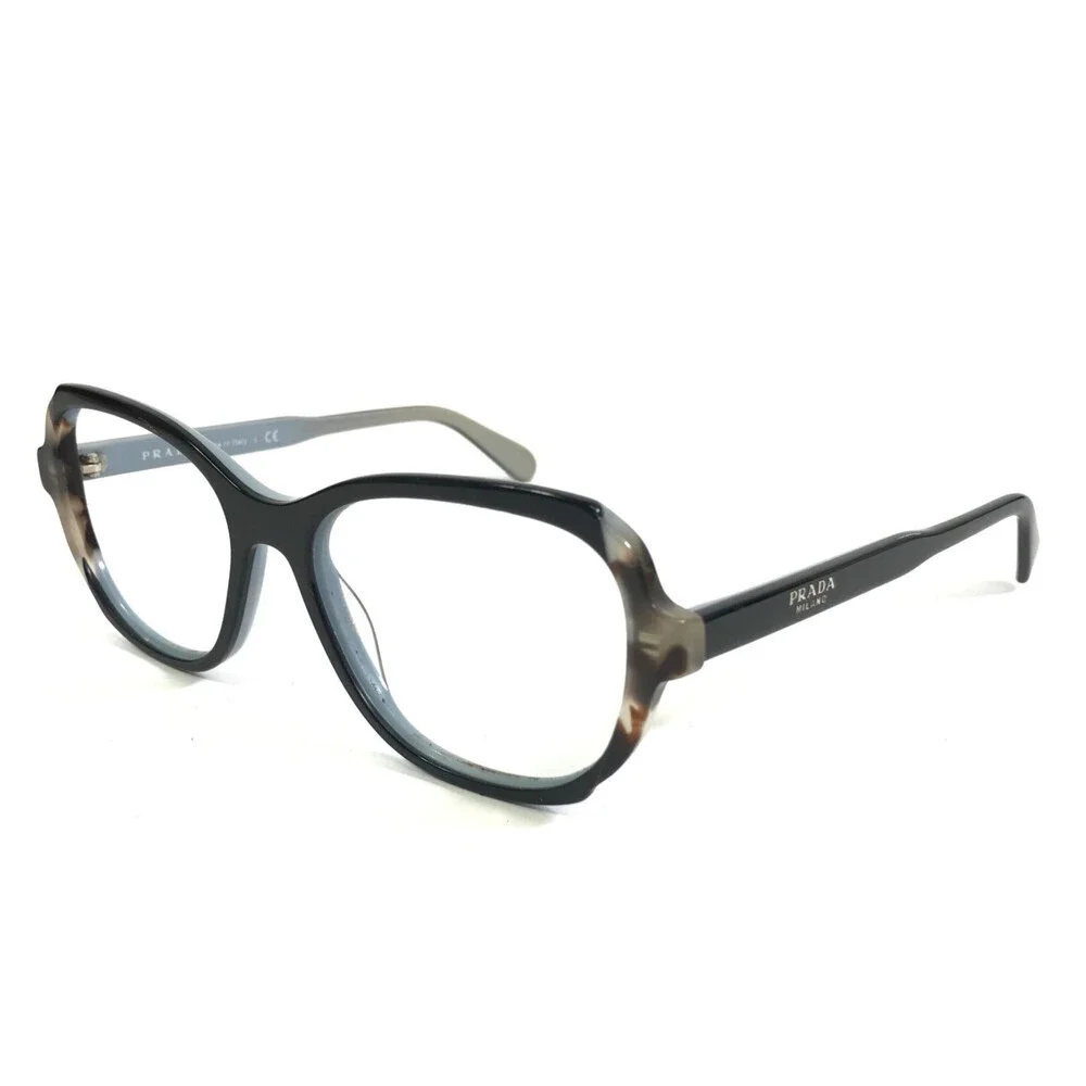 Prada Eyeglasses Frames VPR03V KHR-1O1 Black Blue Tortoise Full Rim 54-17-140